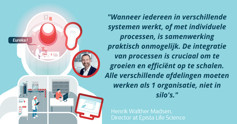 Wanneer iedereen in verschillende systemen werkt, of met individuele processen, is samenwerking praktisch onmogelijk. De integratie van processen is cruciaal om te groeien en efficiënt op te schalen. 